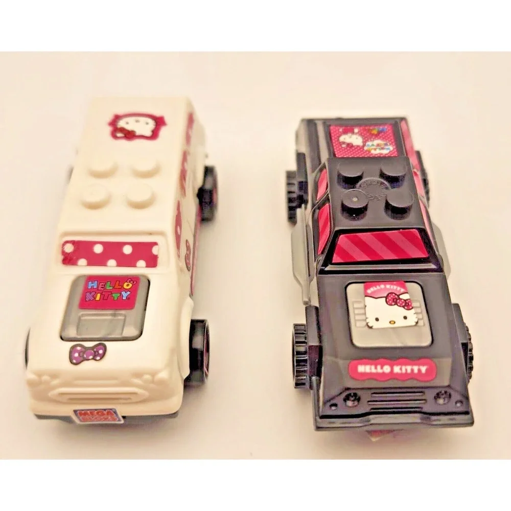 Hello Kitty Sanrio plastic cars vintage‎ Set of 2